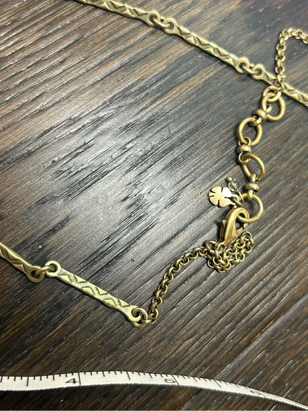 Lucky Brand Antique Brass Cone Tassel Fringe Pendant Boho Statement Necklace